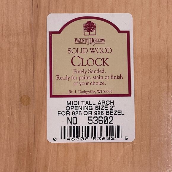 Solid Wood Arched Clock Base 2" Circle Clock Opening DIY Paint Stain Decorate - Picture 7 of 7